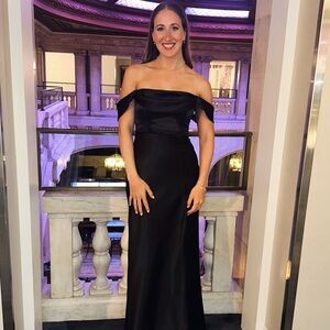 Birdy Grey Mia Convertible Black Satin Dress sz. small